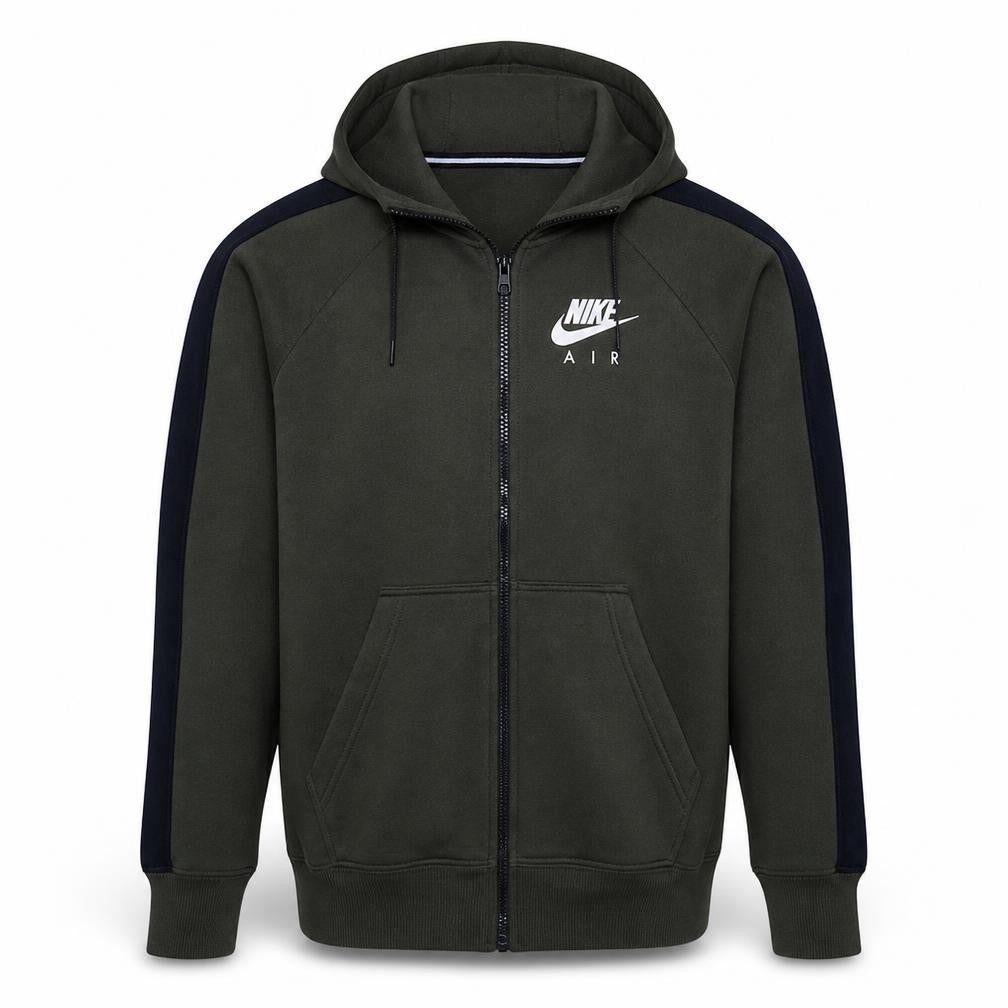 Nike Air Men's Green Full Zip Hoodie M Sportswear Fleece