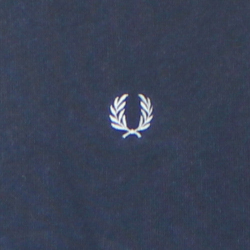 Fred Perry Men's Blue Full Zip Hoodie L Cotton Fleece Sweatshirt