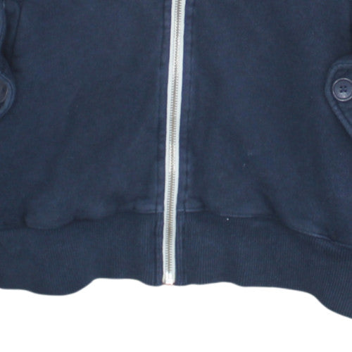 Fred Perry Men's Blue Full Zip Hoodie L Cotton Fleece Sweatshirt