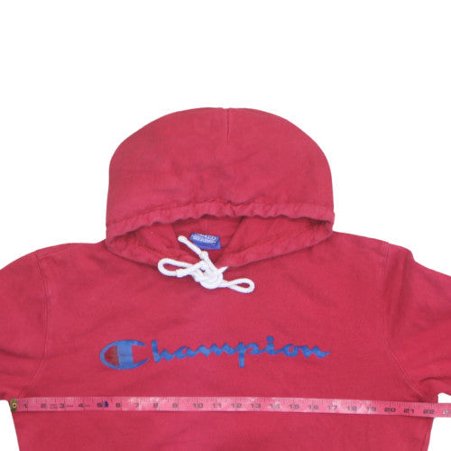 Champion Men's Red Pullover Hoodie Medium Logo Fleece Sweatshirt
