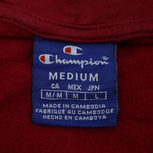 Champion Men's Red Pullover Hoodie Medium Logo Fleece Sweatshirt