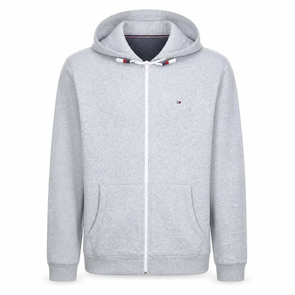 Tommy Jeans Men Grey XL Full Zip Hoodie Regular Fit Jersey Sweatshirt