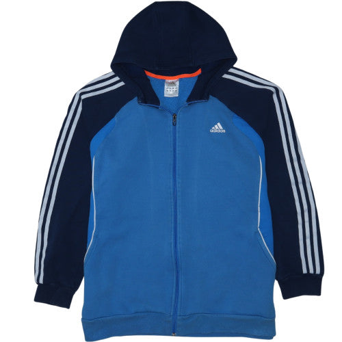 adidas Men’s Blue Full Zip Hoodie 2XL Sports Fleece Sweatshirt
