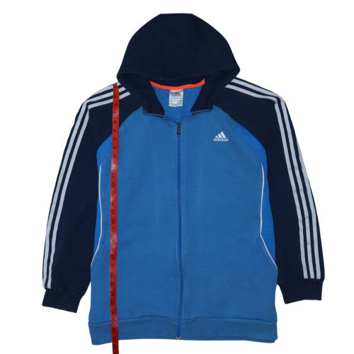adidas Men’s Blue Full Zip Hoodie 2XL Sports Fleece Sweatshirt
