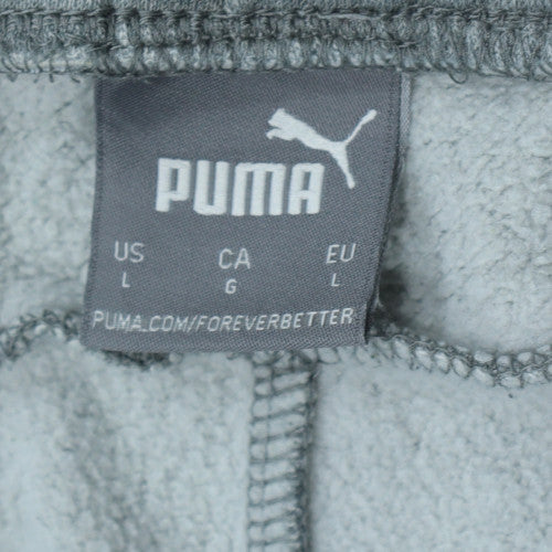 Puma Men’s Grey Jogger Trousers Size L Elastic Waist Cotton Blend