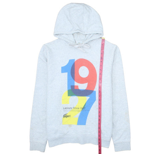Lacoste Men's Grey Graphic Pullover Hoodie Size XL Sports Style