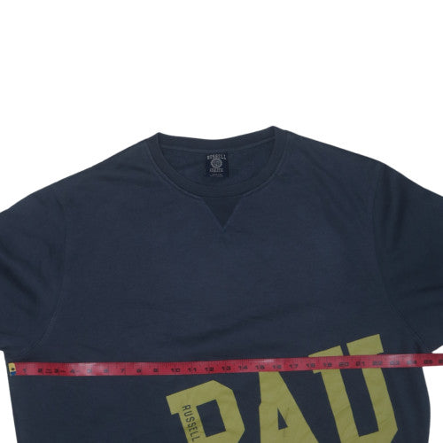 Russell Athletic Men's Blue 2XL Pullover Sweatshirt with Logo Print