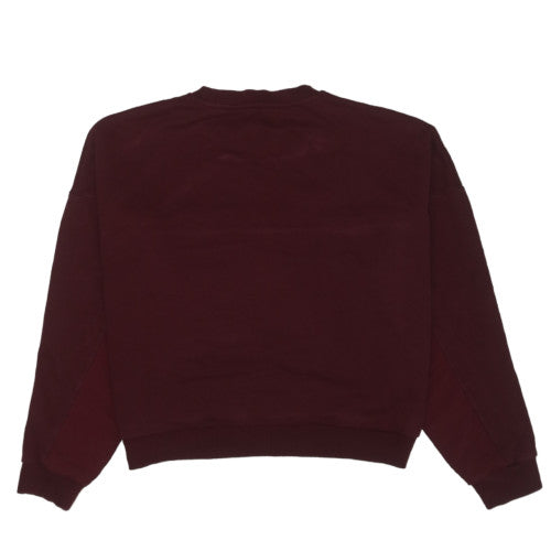 Fred Perry Women's Burgundy Sweatshirt UK 10 Crew Neck Cotton Blend