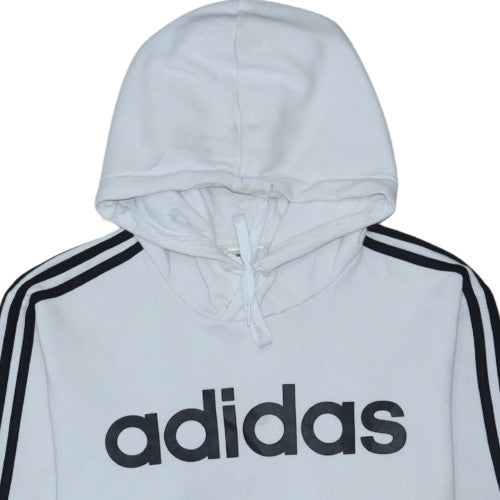 Adidas Men's White Pullover Hoodie L Classic Logo Sports Fleece