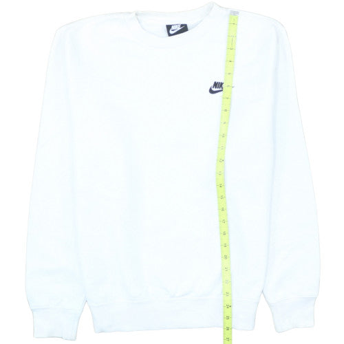 Nike Men's White Small Pullover Crew Neck Fleece Sweatshirt