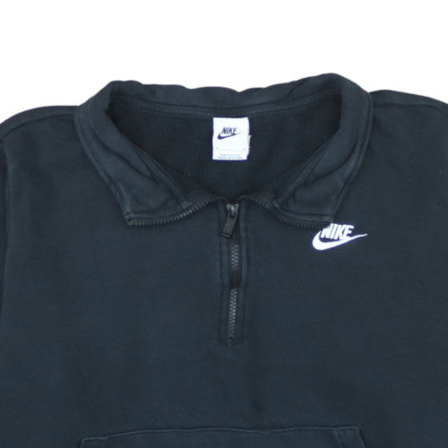 Nike Women Black 1X Pullover Half Zip Sweatshirt with Logo