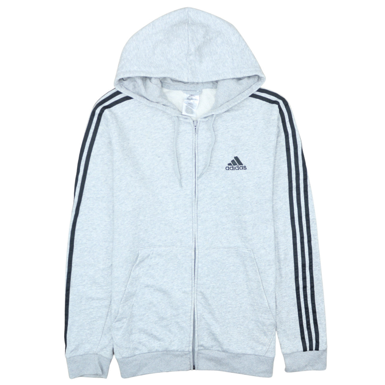 Adidas Men's Grey Full Zip Hoodie Size L Sportswear