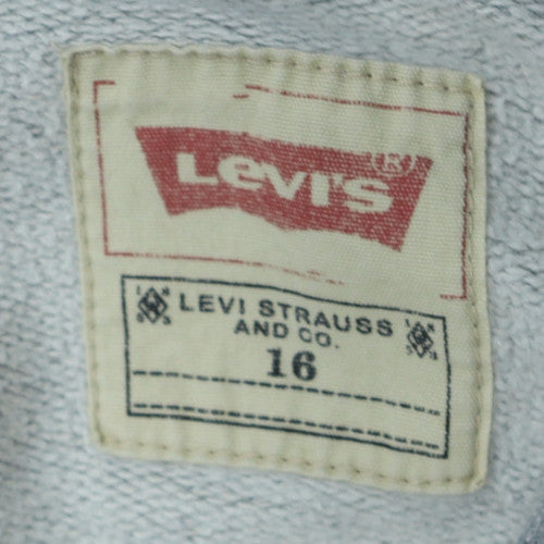 Levi's Boys Grey Pullover Hoodie Size 16 Cotton Blend Logo Sweatshirt