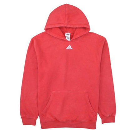 Additional front view of Adidas Men's Red Pullover Hoodie Fleece Medium Regular Fit