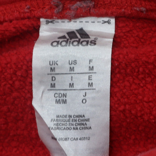 Adidas Men's Red Pullover Hoodie Fleece Medium Regular Fit