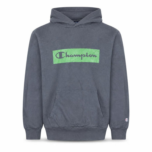 Champion Men's Grey Pullover Hoodie Small Logo Graphic Fleece