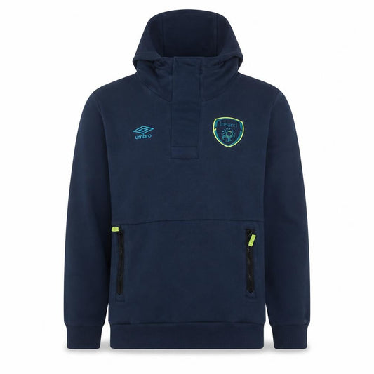 Umbro Men Blue Ireland Pullover Hoodie L Sports Fleece Sweatshirt