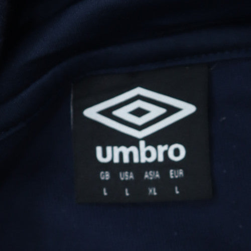 Umbro Men Blue Ireland Pullover Hoodie L Sports Fleece Sweatshirt