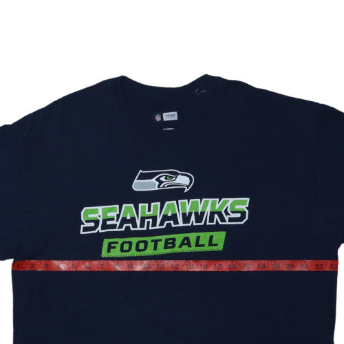 NFL Team Apparel Men's Navy Seahawks Football T-Shirt XL