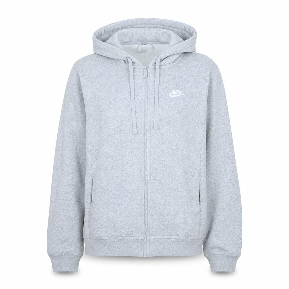 Nike Women Grey Full Zip Hoodie L - Classic Hooded Sweatshirt