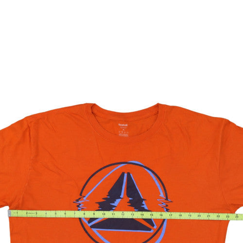 Reebok Men's Orange XL Sports Graphic Crew Neck Cotton T-Shirt