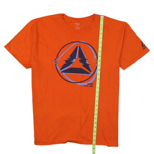 Reebok Men's Orange XL Sports Graphic Crew Neck Cotton T-Shirt