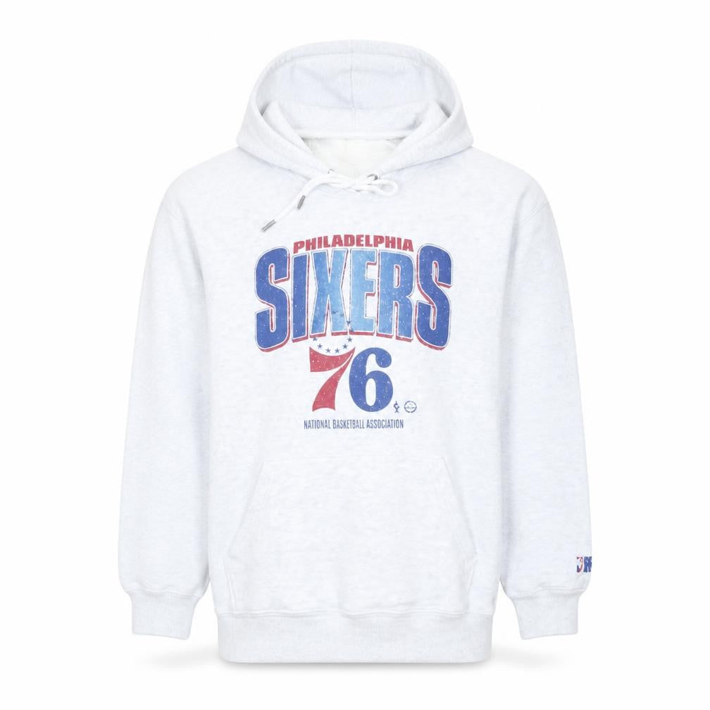 NBA Men's White Small Pullover Hoodie with Philadelphia 76ers Logo