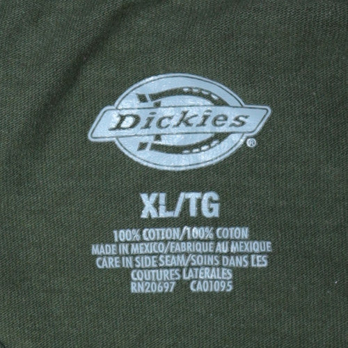 Dickies Men's Green XL Short Sleeve Crew Neck Cotton T-Shirt
