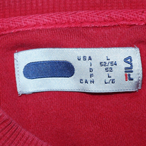 Fila Mens Red Crew Neck Sweatshirt L Classic Cotton