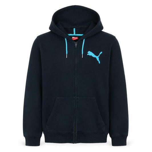 Puma Men’s Blue Full Zip Hoodie Size L Sportswear Fleece