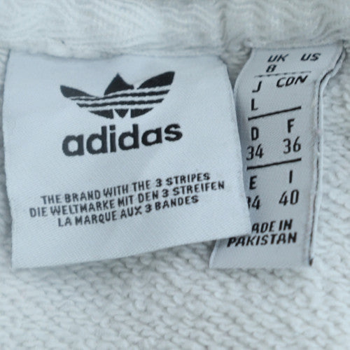 Adidas Womens White Hoodie Size 8 Pullover Cotton Blend Sweatshirt