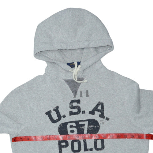 Polo Ralph Lauren Womens Grey Pullover Hoodie Size S Classic USA 67 Design