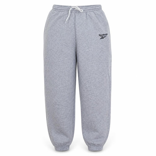 Reebok Womens Grey S Fleece Sweatpants Elastic Waist Joggers