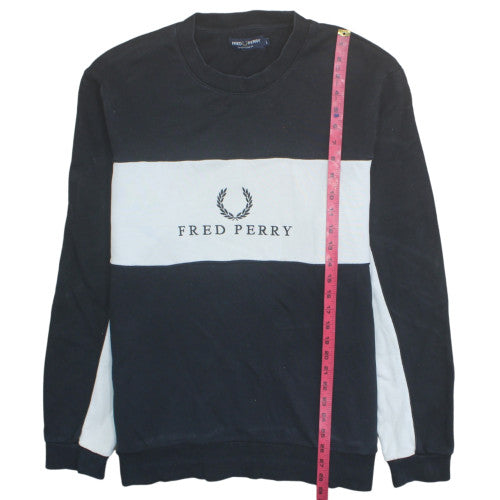 Fred Perry Men's Black Large Crew Neck Pullover Sweatshirt