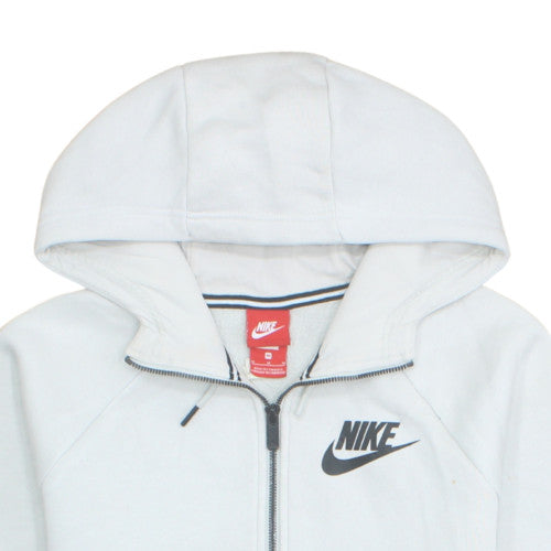 Nike Men's White Full Zip Fleece Hoodie M Regular Winter Sportswear