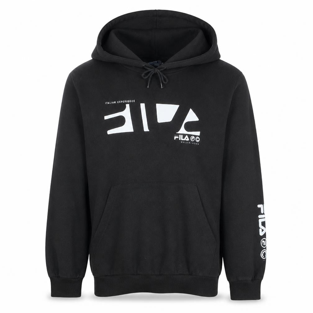 Fila Men's Black Pullover Hoodie Small Graphic Sportswear