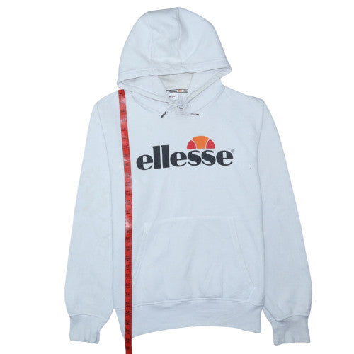 Ellesse Men’s White XL Pullover Hoodie with Logo Graphic Fleece