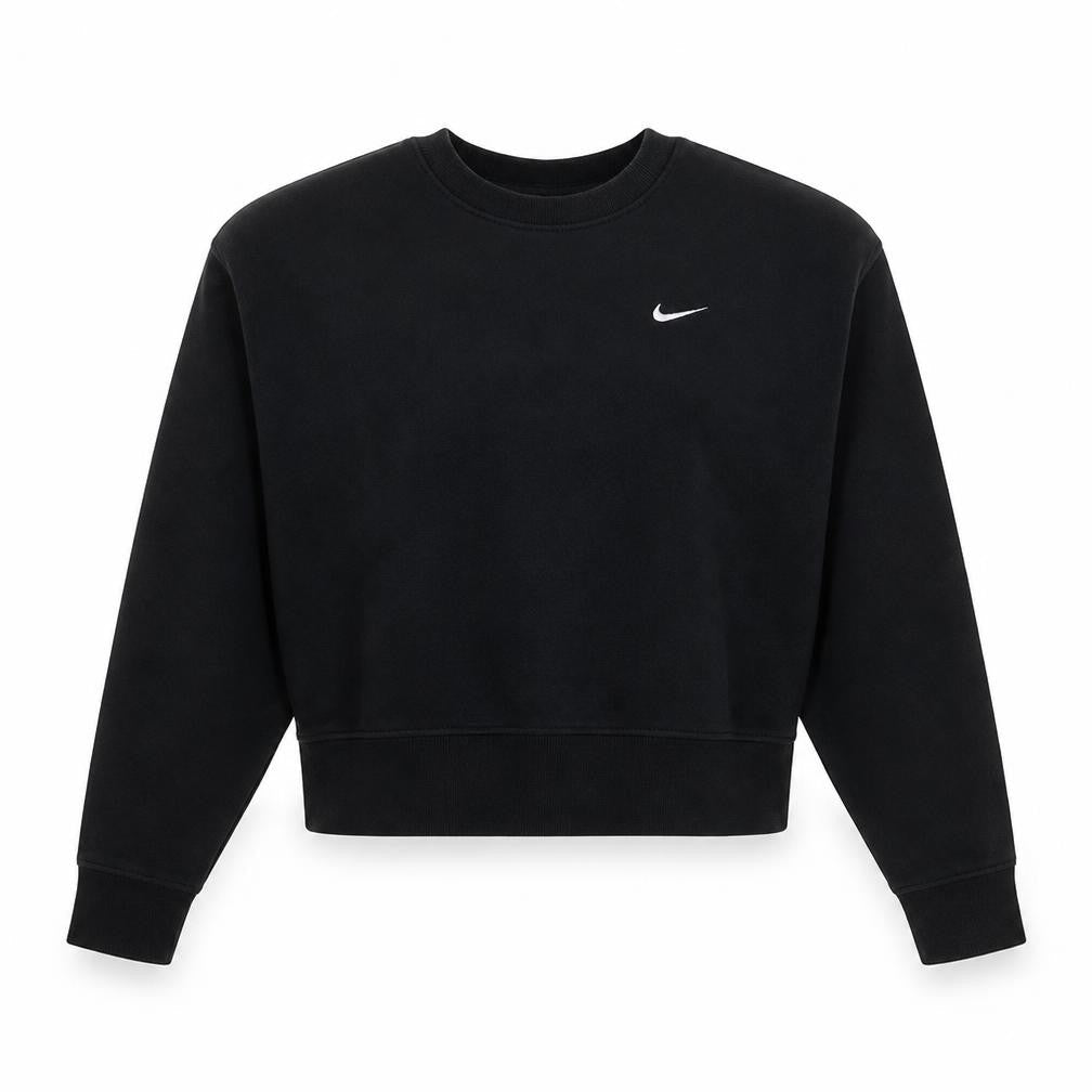 Nike Women Black Crew Neck Pullover Sweatshirt M Cotton Blend