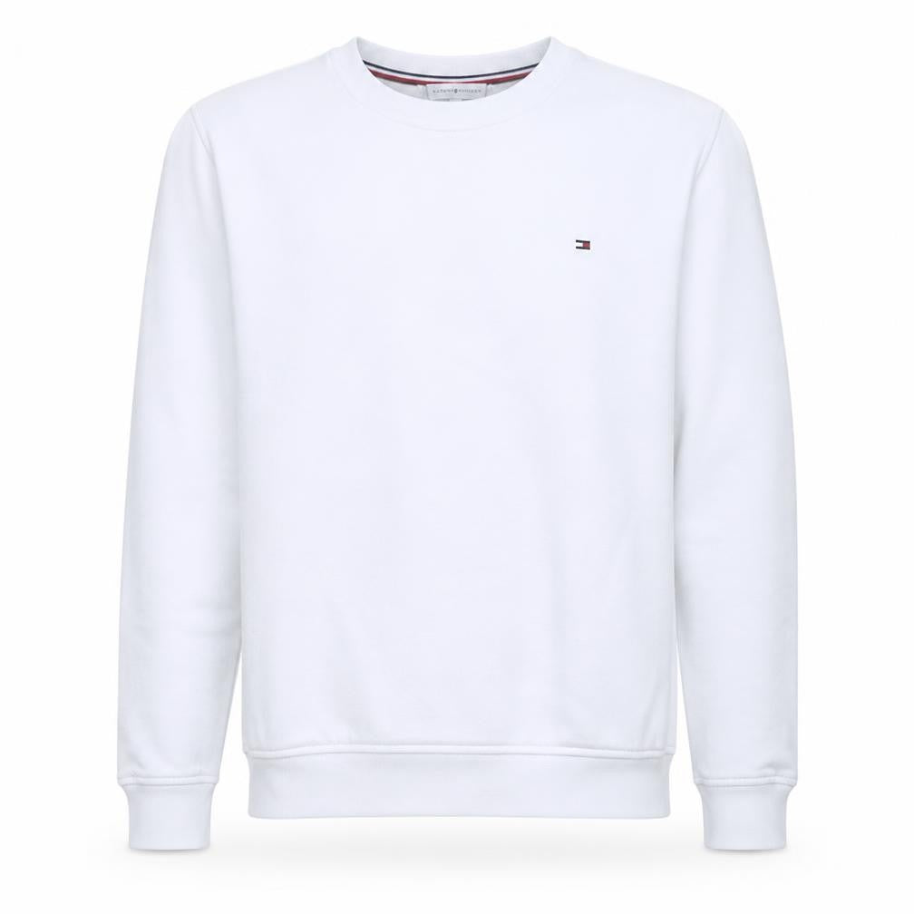 Tommy Hilfiger Men's White Crew Neck Pullover Sweatshirt M