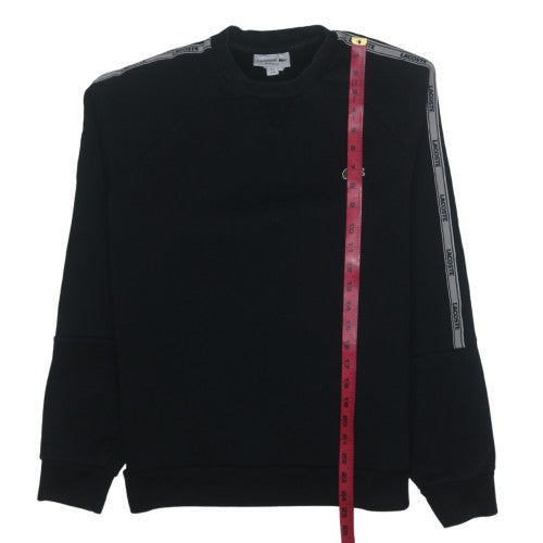 Lacoste Men's Black Relaxed Fit Crew Neck Logo Sweatshirt Size M