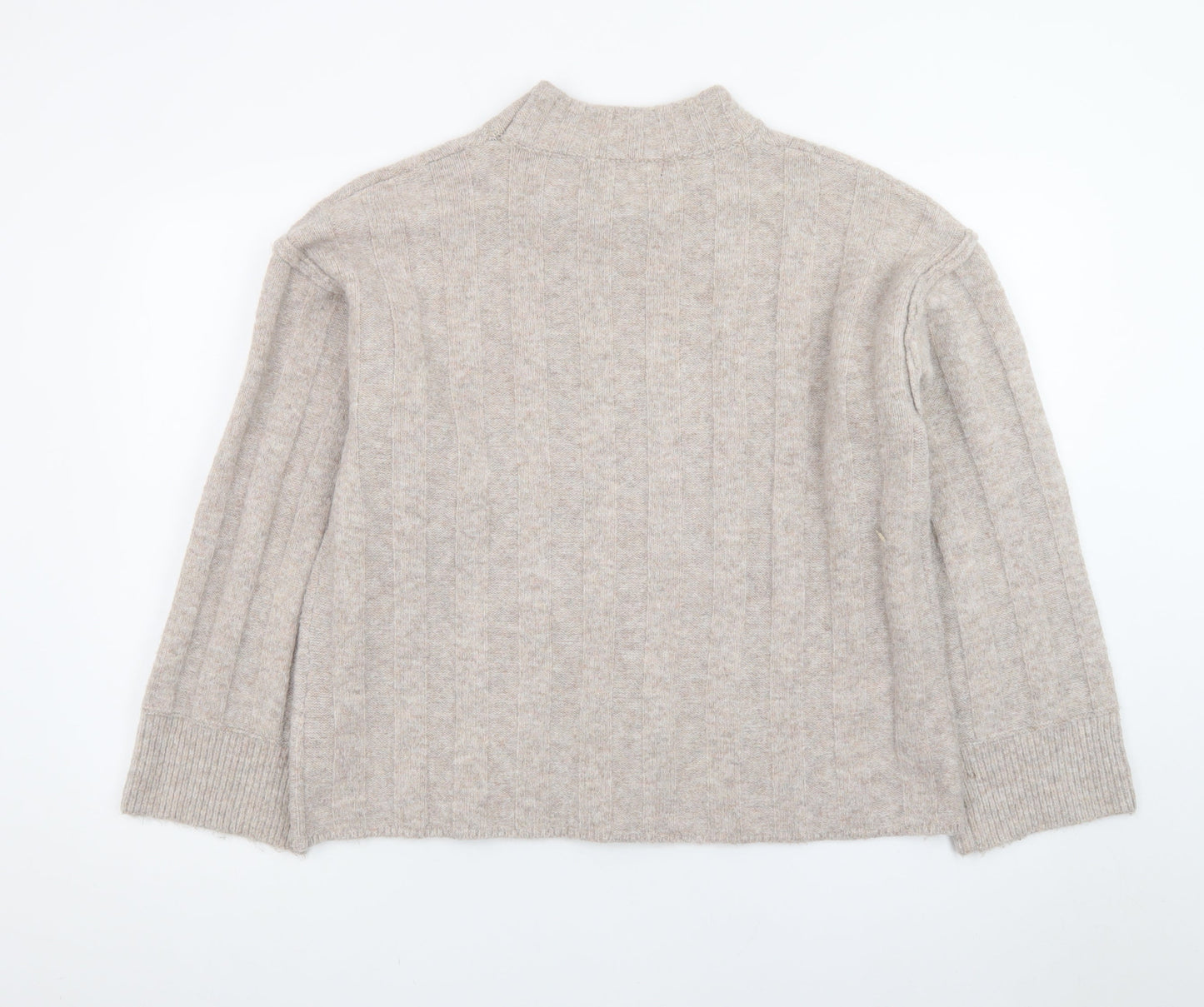 V by Very Women Beige Mock Neck Knit Jumper Size 12