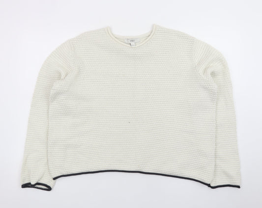 Marks and Spencer Women Ivory Waffle Knit Cotton Jumper L