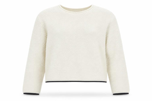 Marks & Spencer Women Ivory Waffle Knit Cotton Jumper L