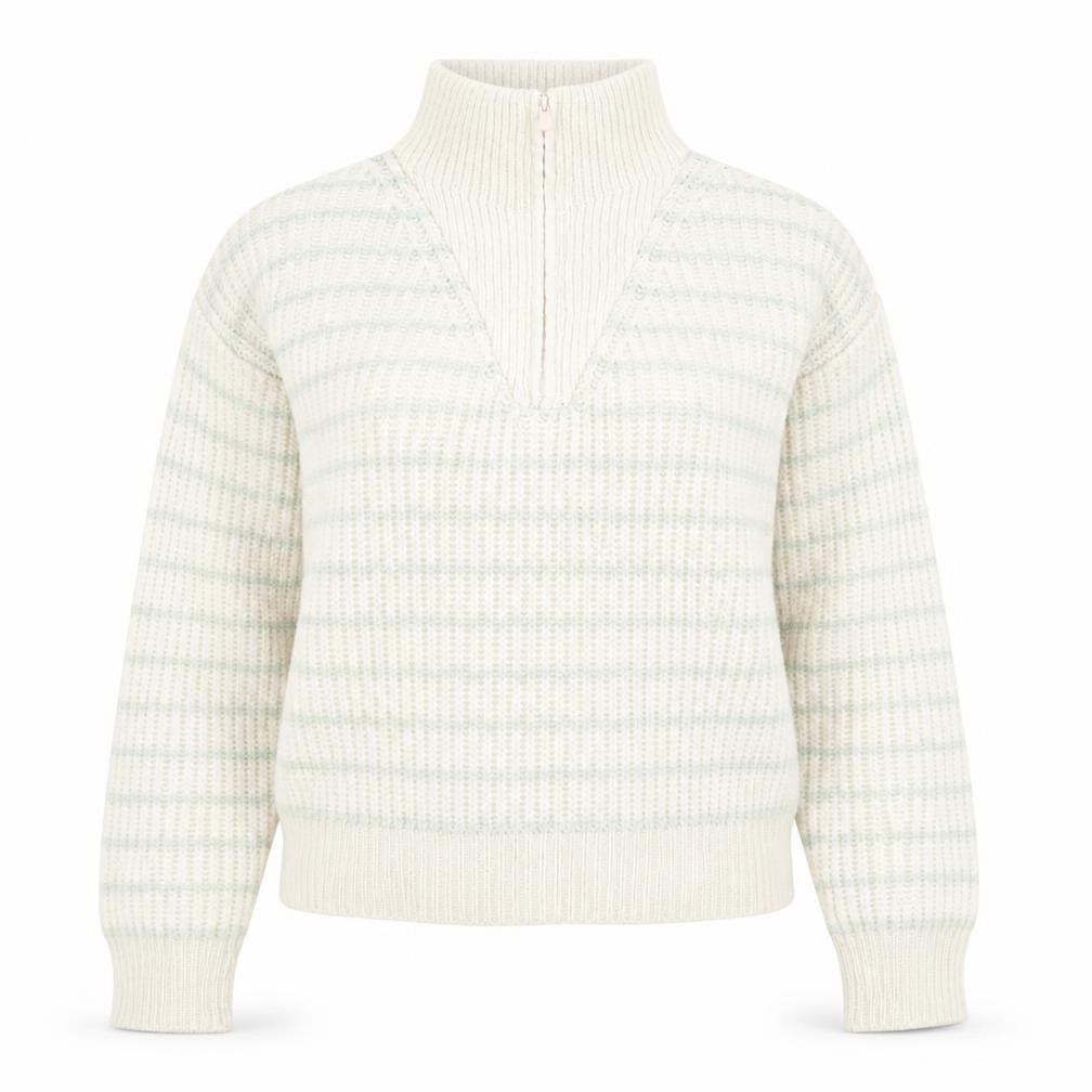 Mango Women’s Ivory Wool Blend Chunky Knit V-Neck Jumper Size S