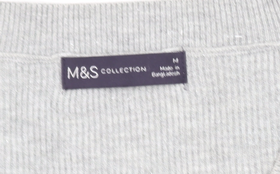 Marks and Spencer Women’s Grey V-Neck Knit Jumper M