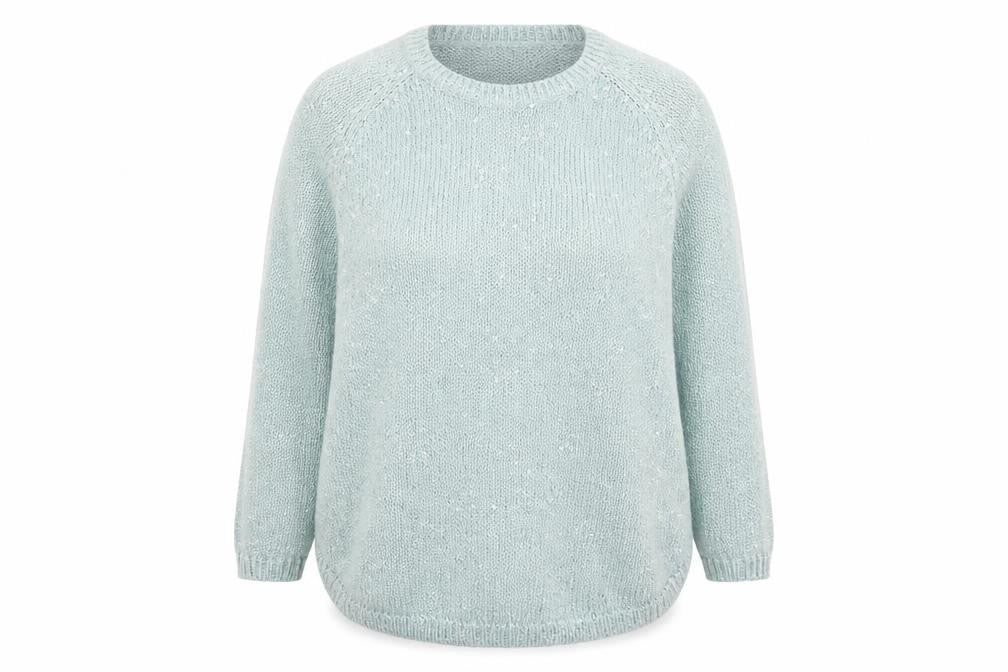 Marks & Spencer Women Blue Sequin Knit Pullover Jumper UK 18