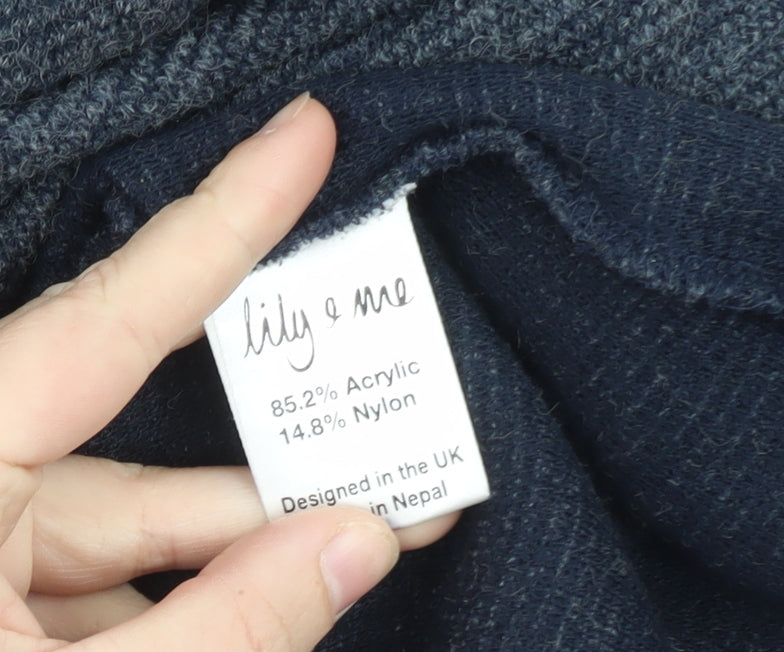 Lily & Me Women’s Blue Knit Long Sleeve Sweater Dress Size 12
