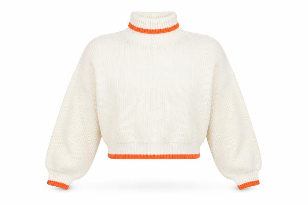 ASOS Women Ivory Roll Neck Chunky Knit Jumper Size 10