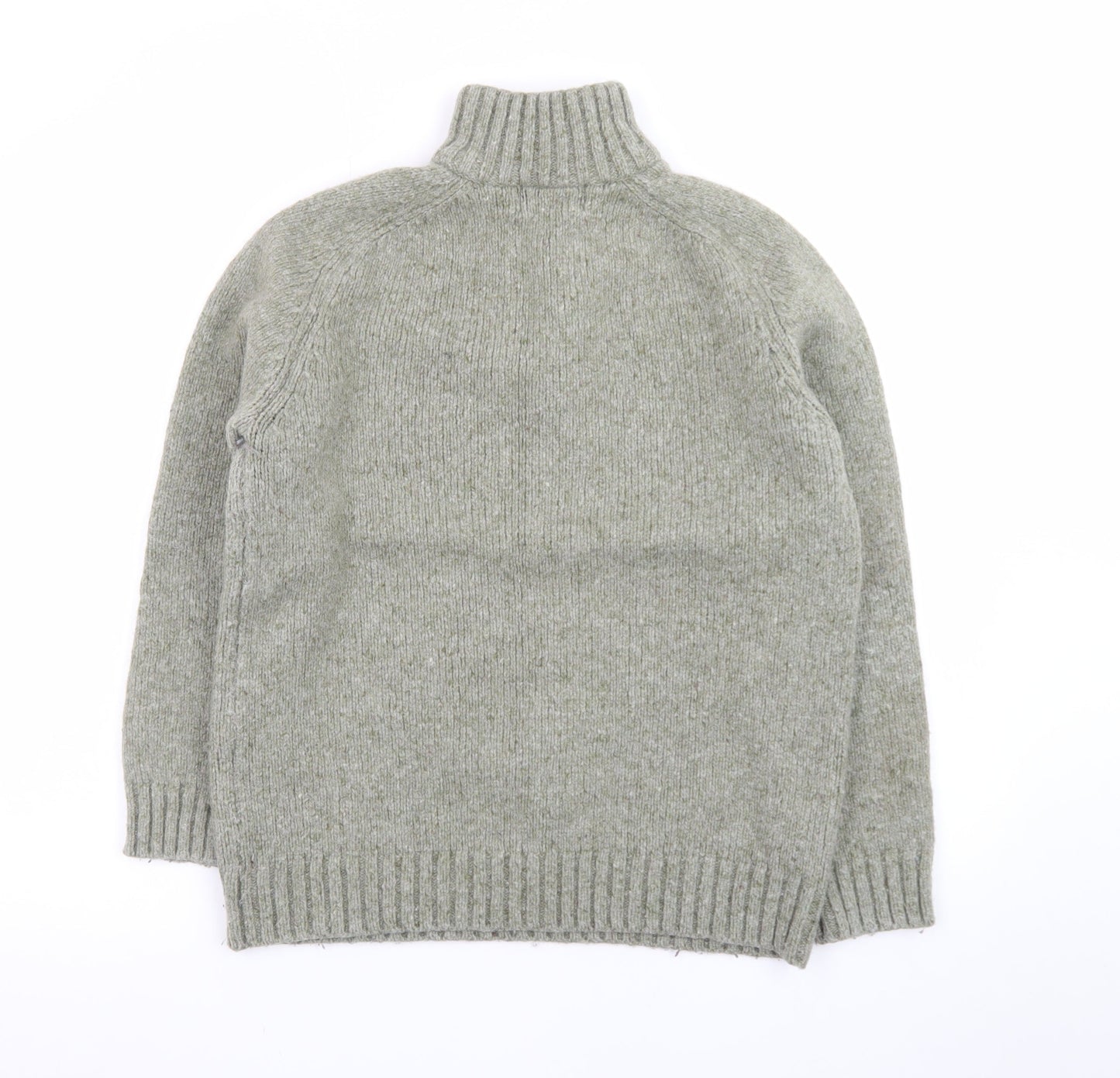 John Lewis Men's Grey Wool 1/2 Zip Chunky Knit Jumper Size M