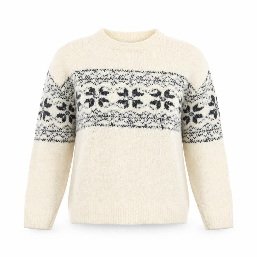 Marks & Spencer Womens Ivory Fair Isle Knit Jumper Size M